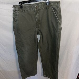 Carhartt Men’s Work Jeans Size 36 X 32 Army Green Workwear Rugged Outdoors
